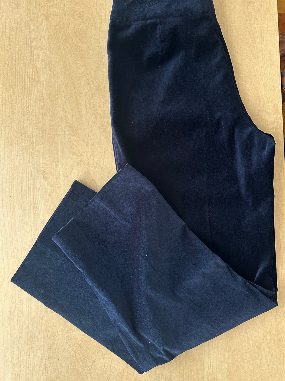 Rafaella Navy Straight Leg Velvet Pants